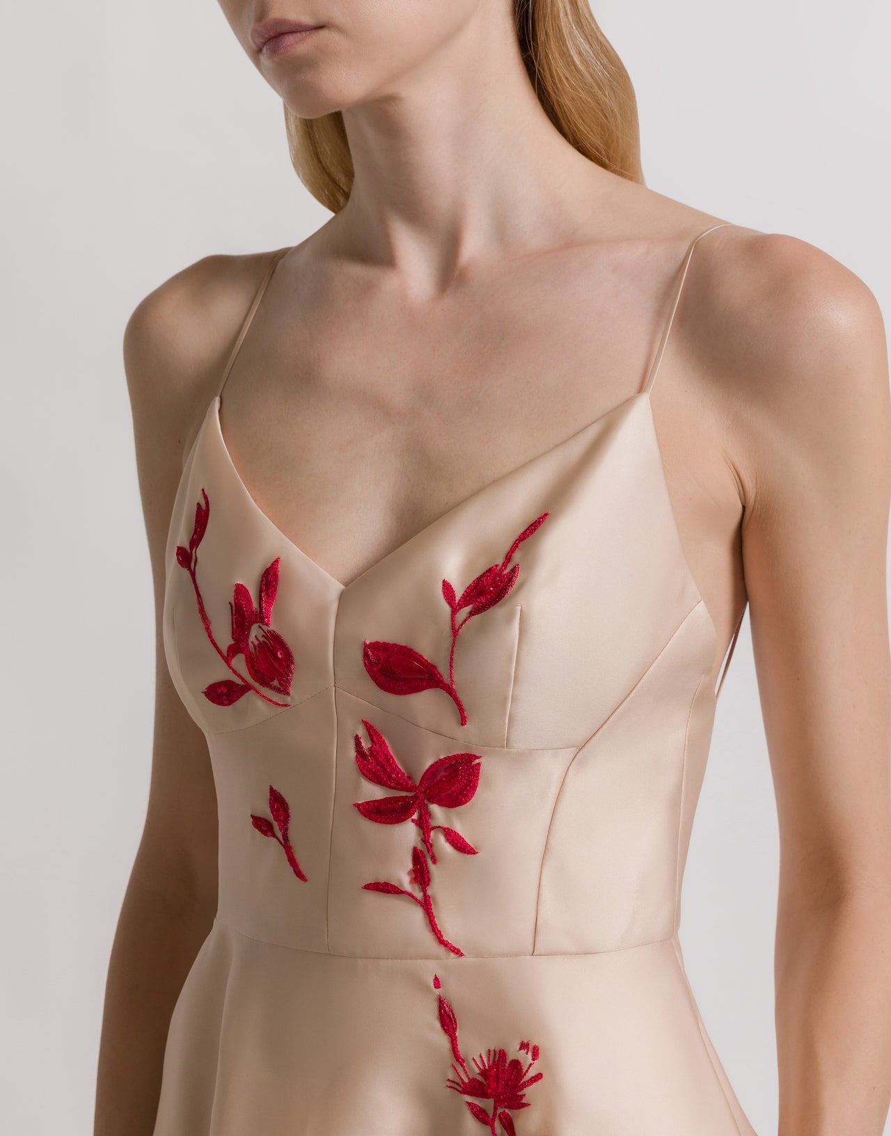 Silk organza dress with floral embroidery | Alberta Ferretti Silk organza dress with floral embroidery | Alberta Ferretti