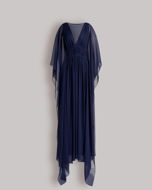 Silk creponne evening dress