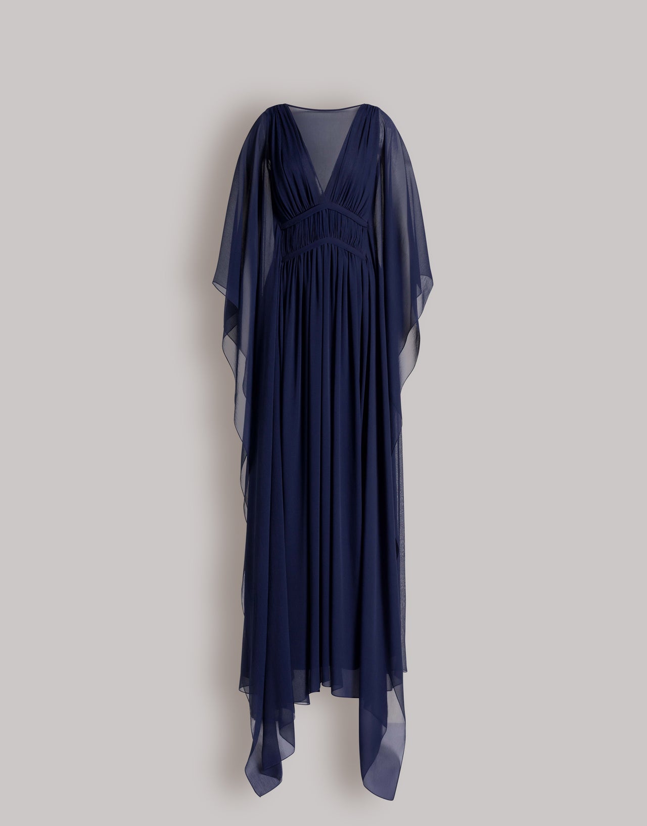Silk creponne evening dress Blue Alberta Ferretti Boutique Online 4