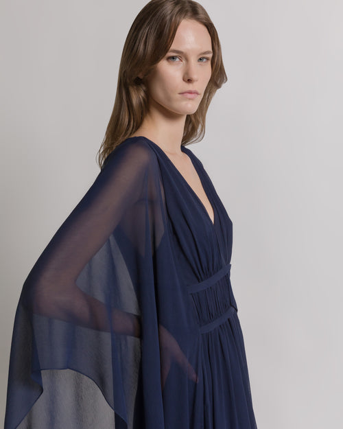 Silk creponne evening dress