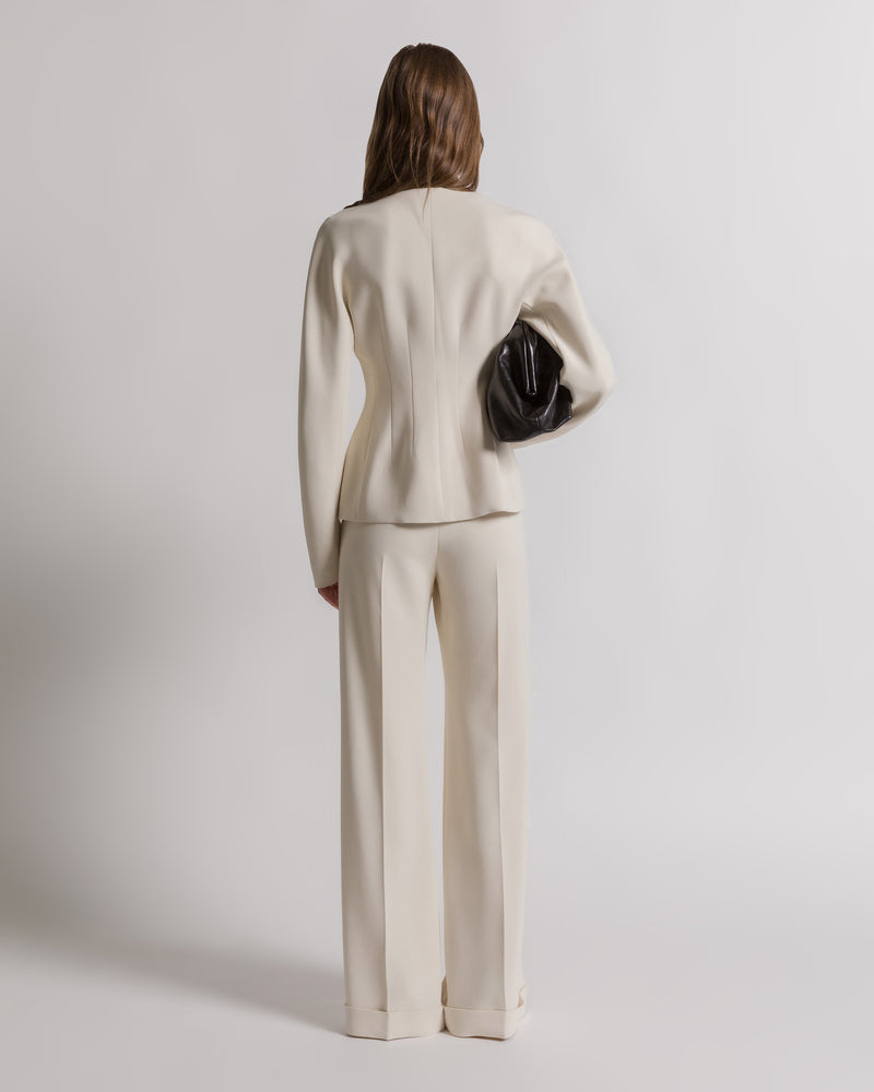 Elegant cady jacket Ivory Alberta Ferretti Boutique Online 1