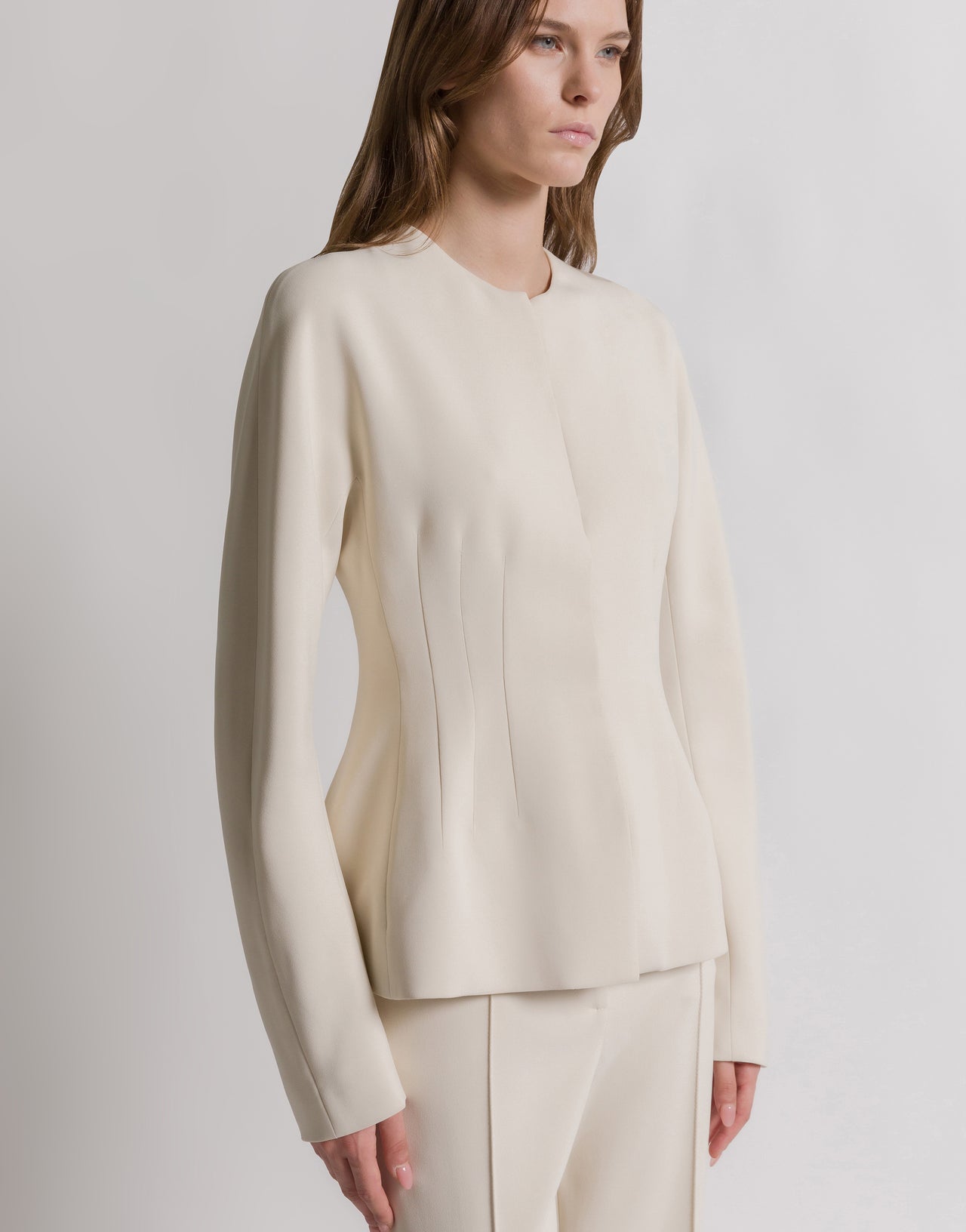 Elegant cady jacket 象牙 Alberta Ferretti Boutique Online 3