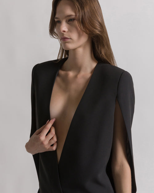 Cady jacket with cape sleeves