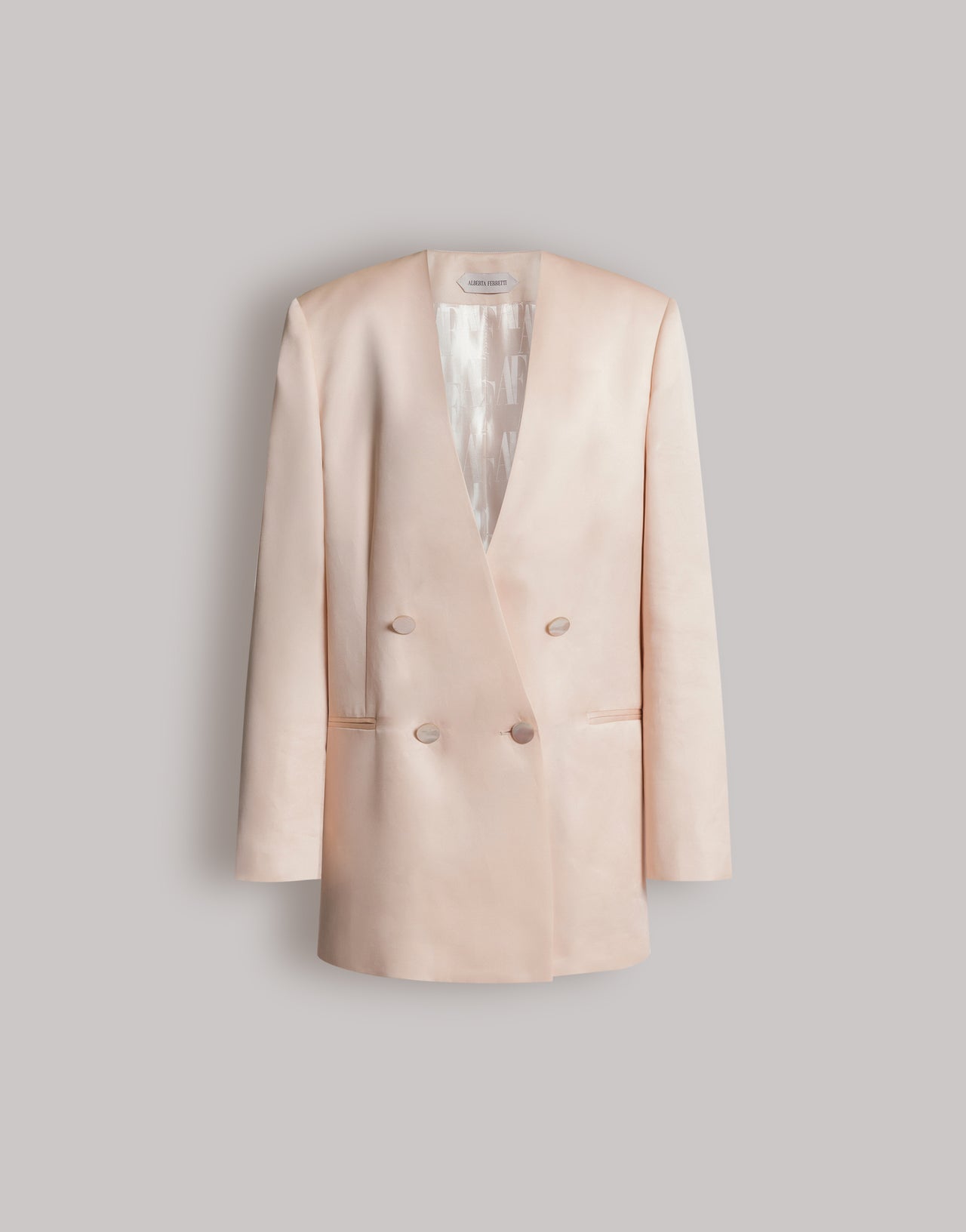 Silk organza double-breasted jacket 粉红色 Alberta Ferretti Boutique Online 4