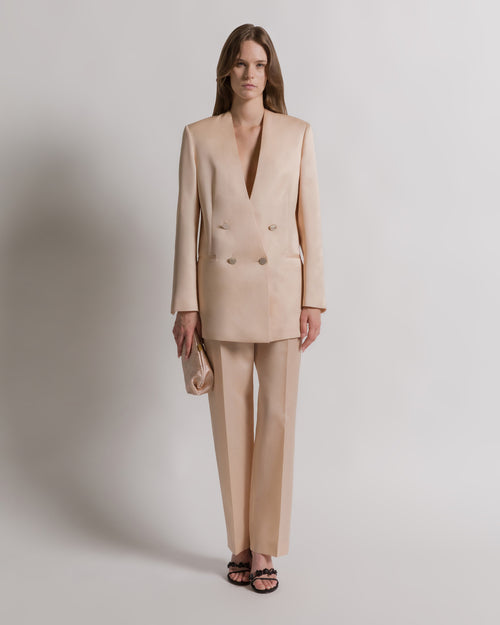 Giacca doppiopetto in organza di seta  粉红色 Alberta Ferretti Boutique Online 1