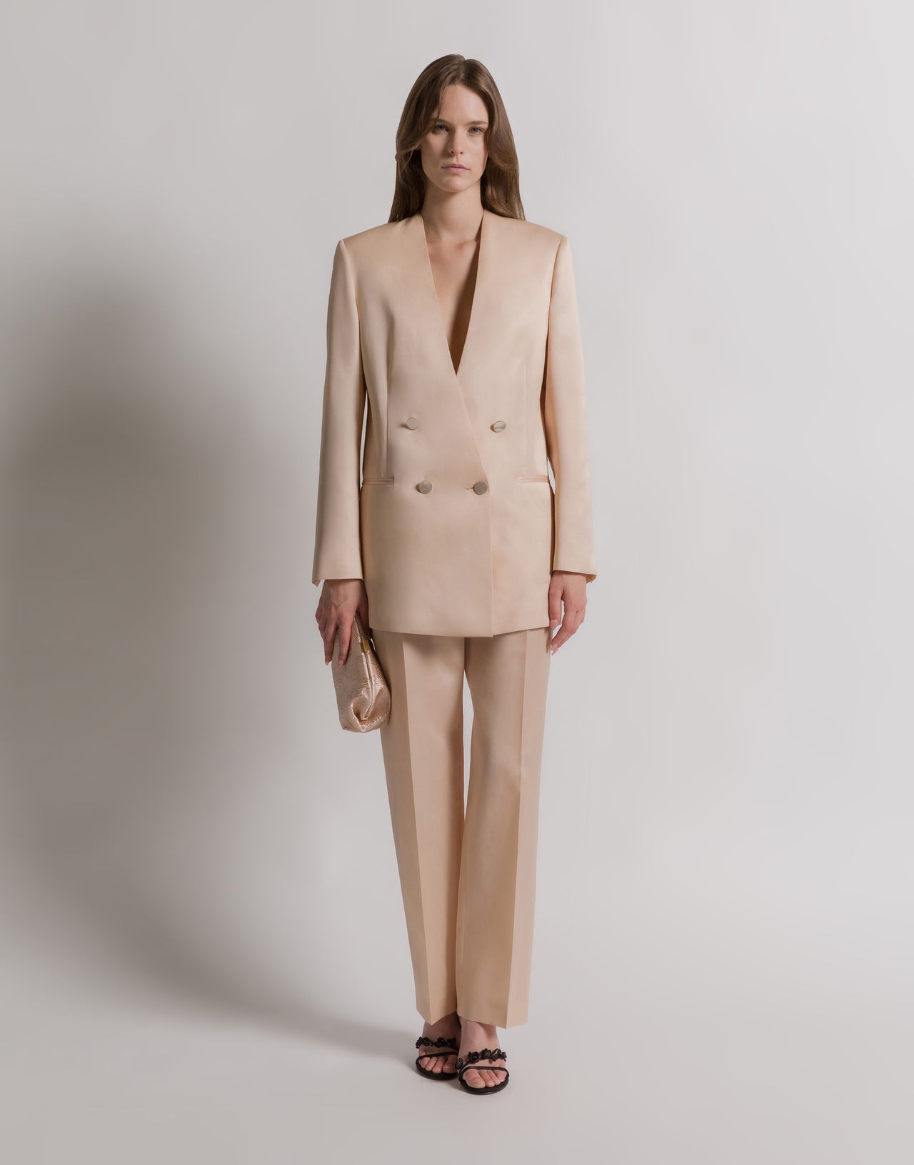 Silk organza double-breasted jacket 粉红色 Alberta Ferretti Boutique Online 2