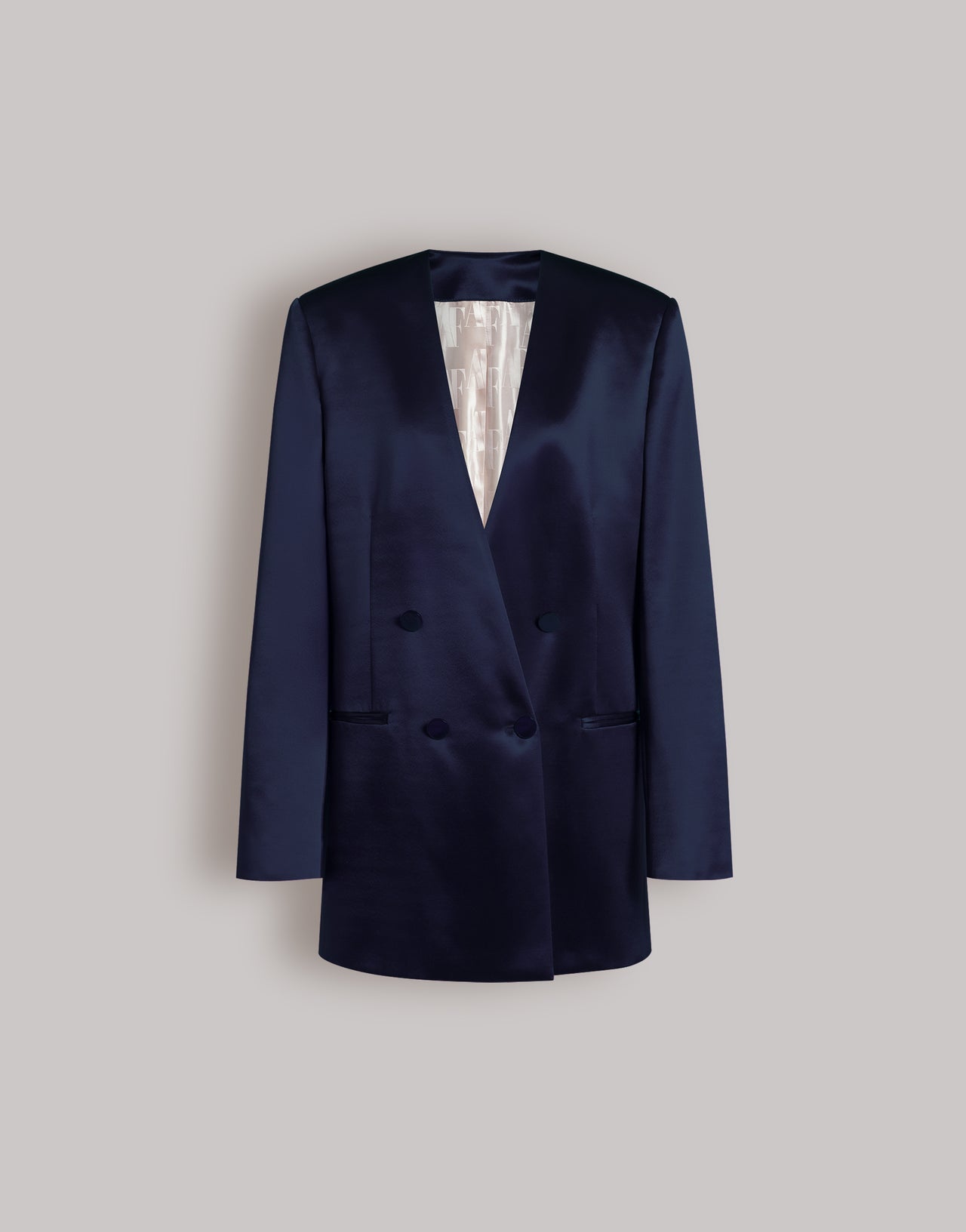 Silk organza double-breasted jacket 蓝色 Alberta Ferretti Boutique Online 1