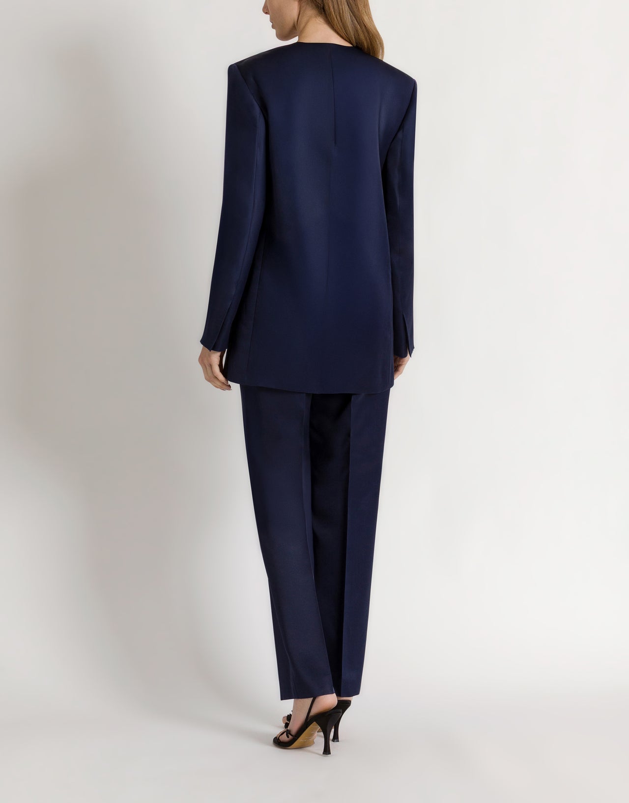 Silk organza double-breasted jacket 蓝色 Alberta Ferretti Boutique Online 3