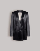 Veste à double boutonnage en satin brillant