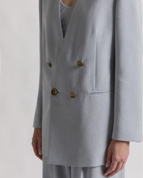 Double-breasted tweed jacket