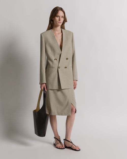Double-breasted tweed jacket Beige Alberta Ferretti Boutique Online 1
