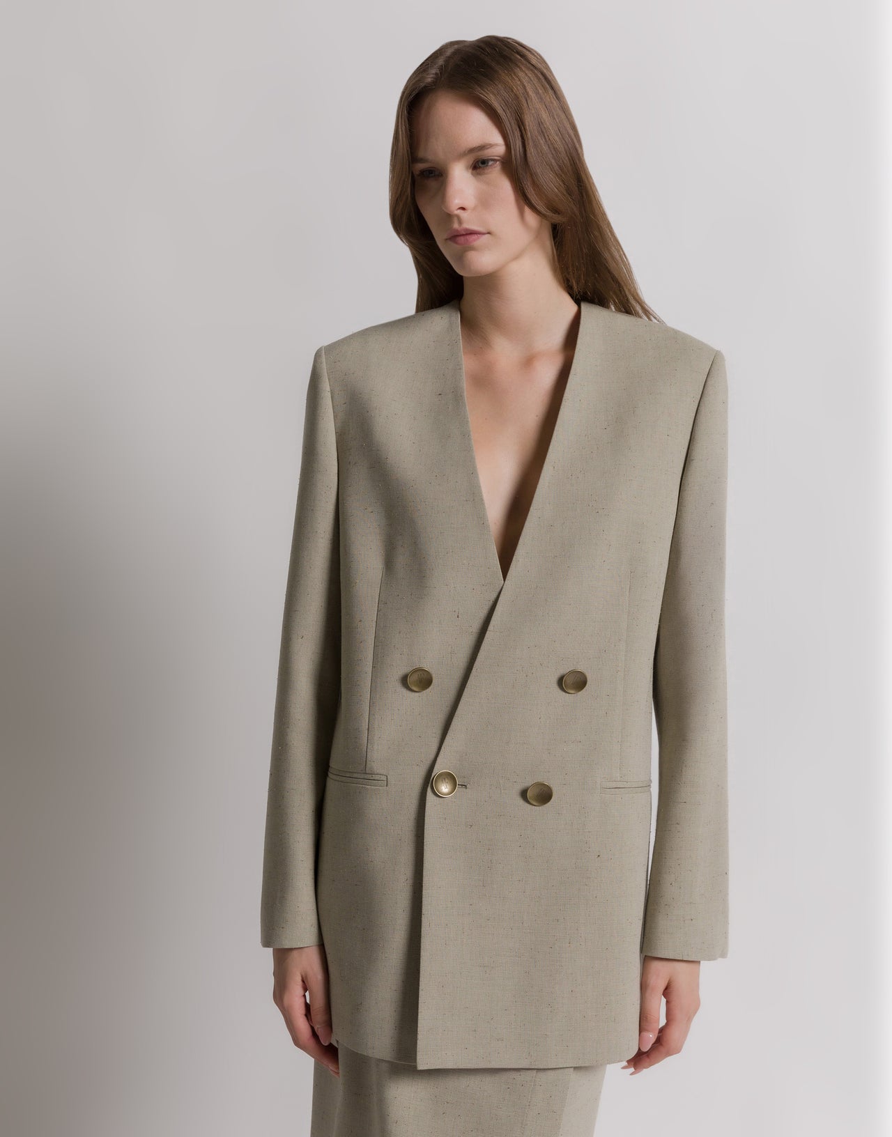 Double-breasted tweed jacket Beige Alberta Ferretti Boutique Online 1