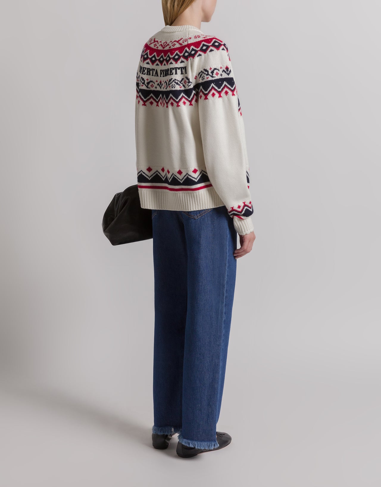 Fair Isle cardigan for après-ski White Alberta Ferretti Boutique Online 3