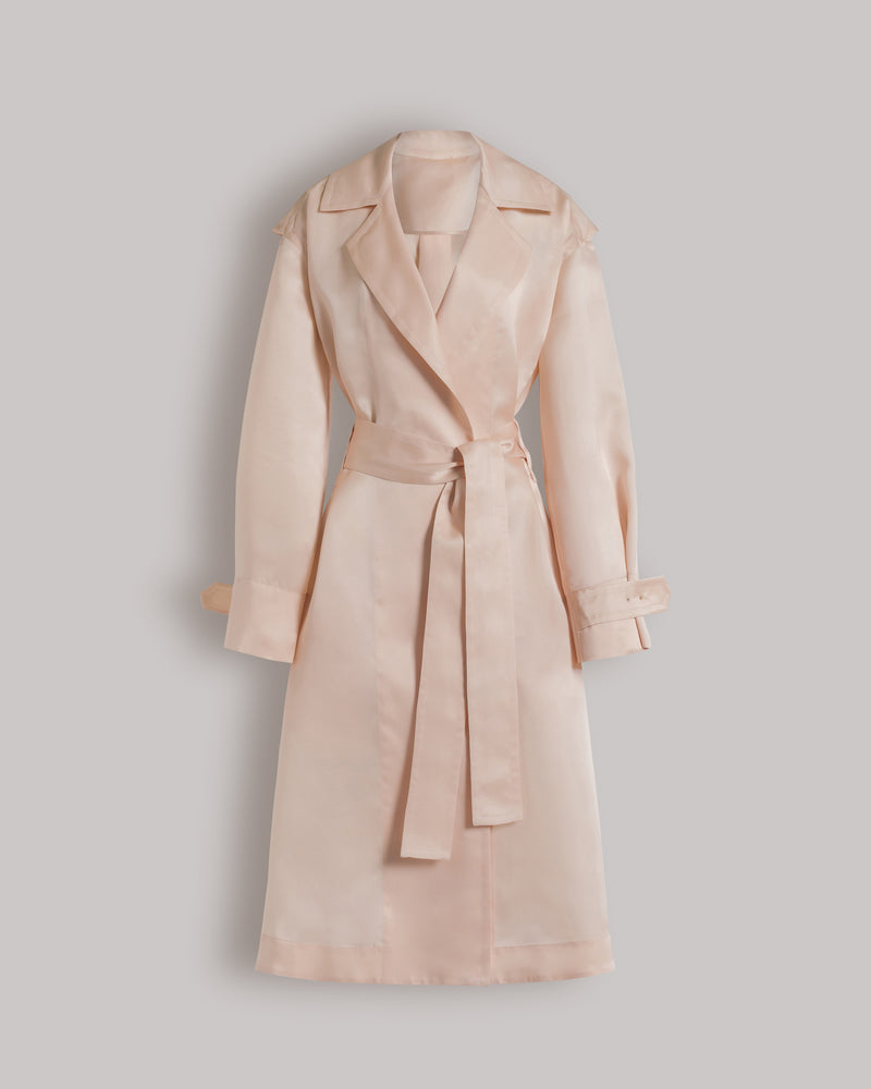 Triple silk organza trench coat Pink Alberta Ferretti Boutique Online 0