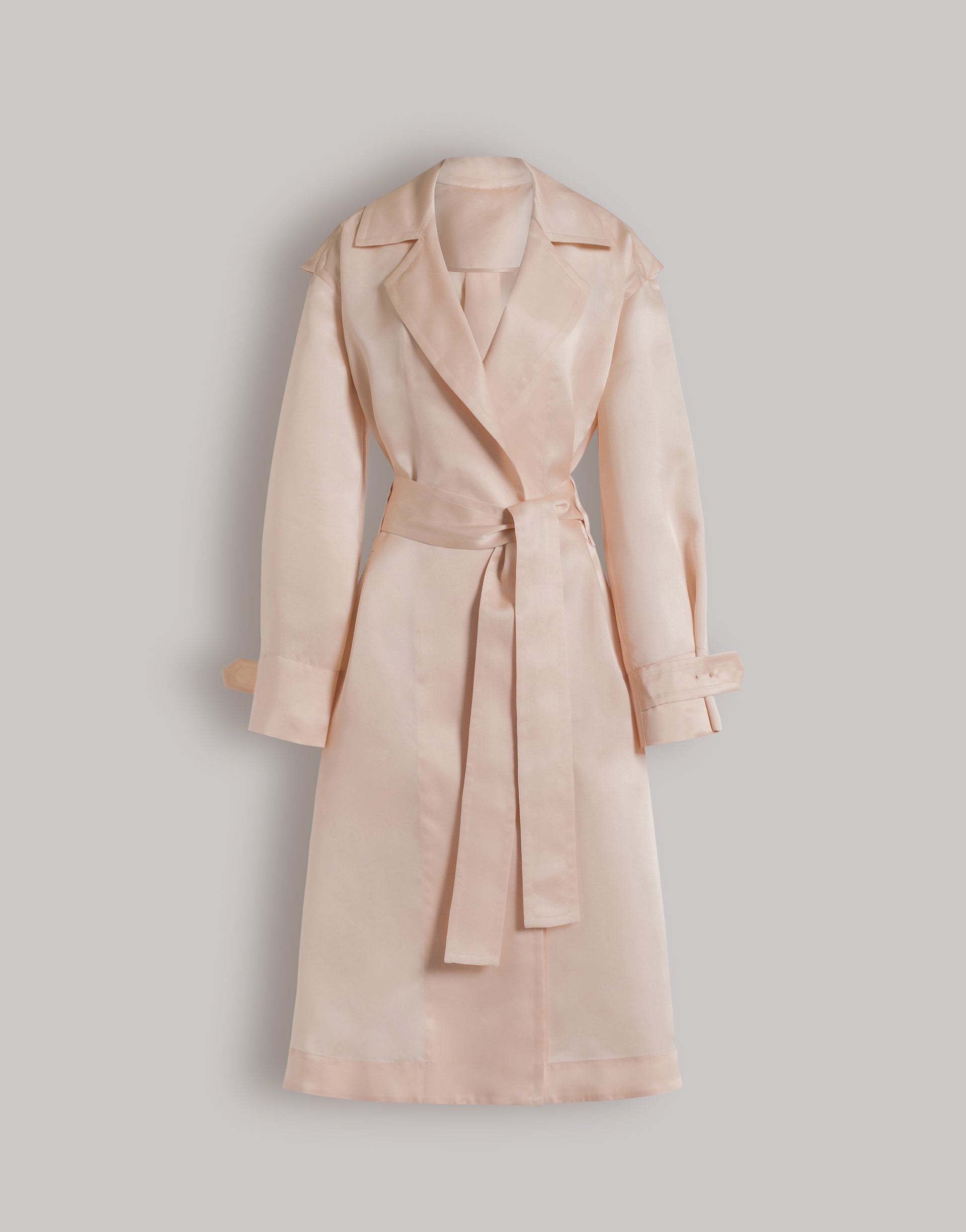 silk dress coat Pink Wool & Silk Dress Women's Coat | Belted | Double-Breasted Front | Audrey Collection