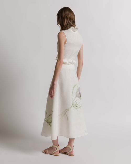 Linen blouse with ruffles