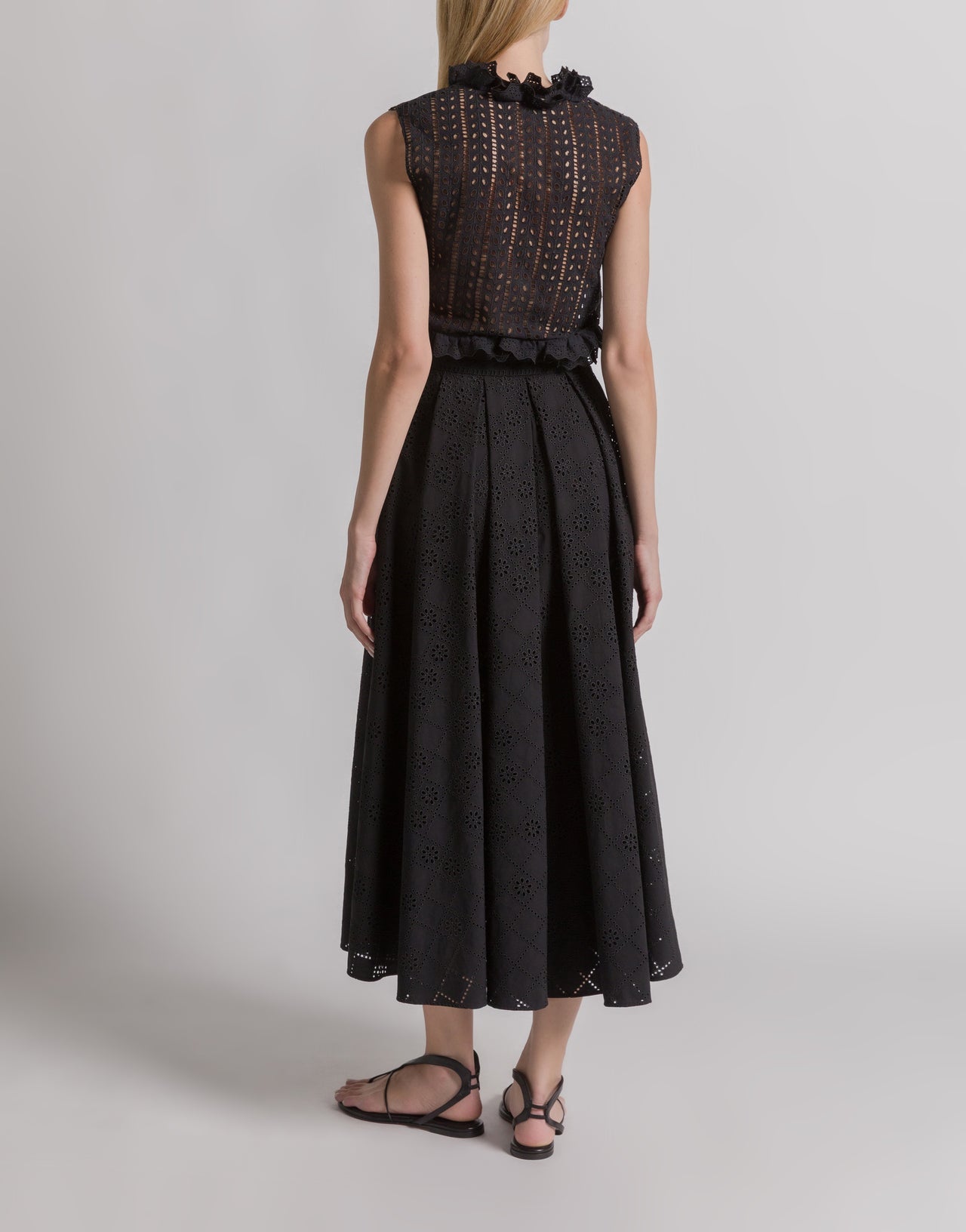 Ärmelloses Top aus Spitze von Sangallo Schwarz Alberta Ferretti Boutique Online 3