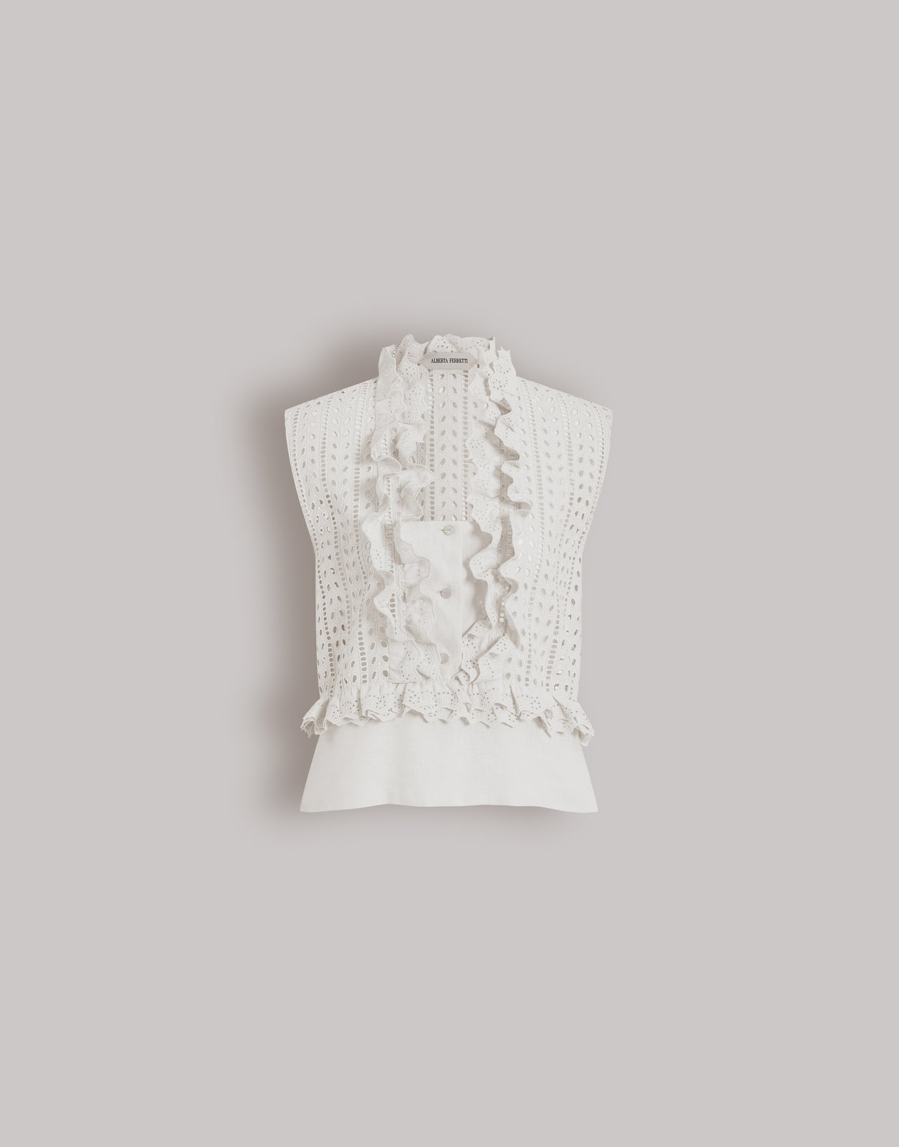 Sangallo lace sleeveless top ホワイト Alberta Ferretti Boutique Online 1