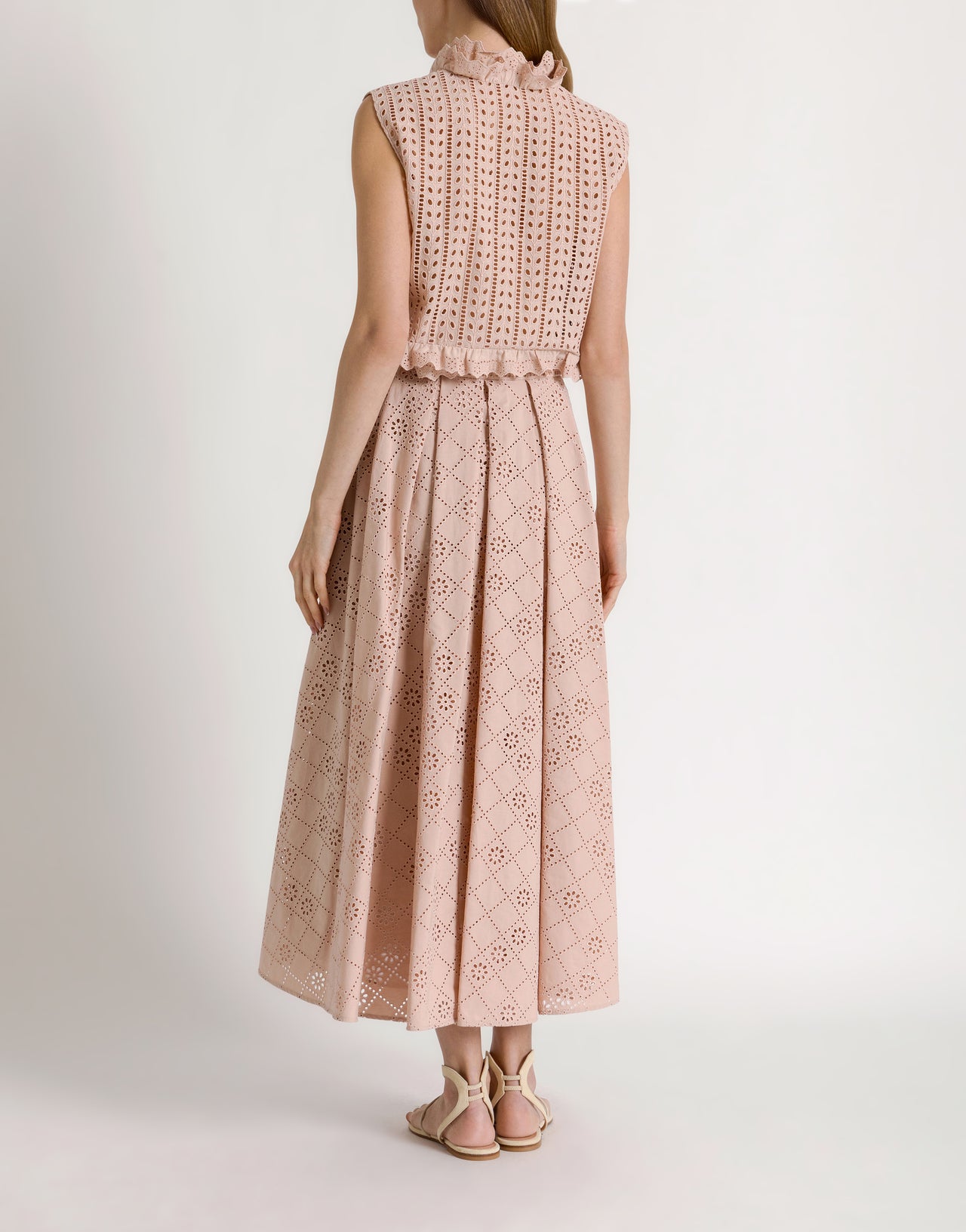 Sangallo lace sleeveless top Pink Alberta Ferretti Boutique Online 3