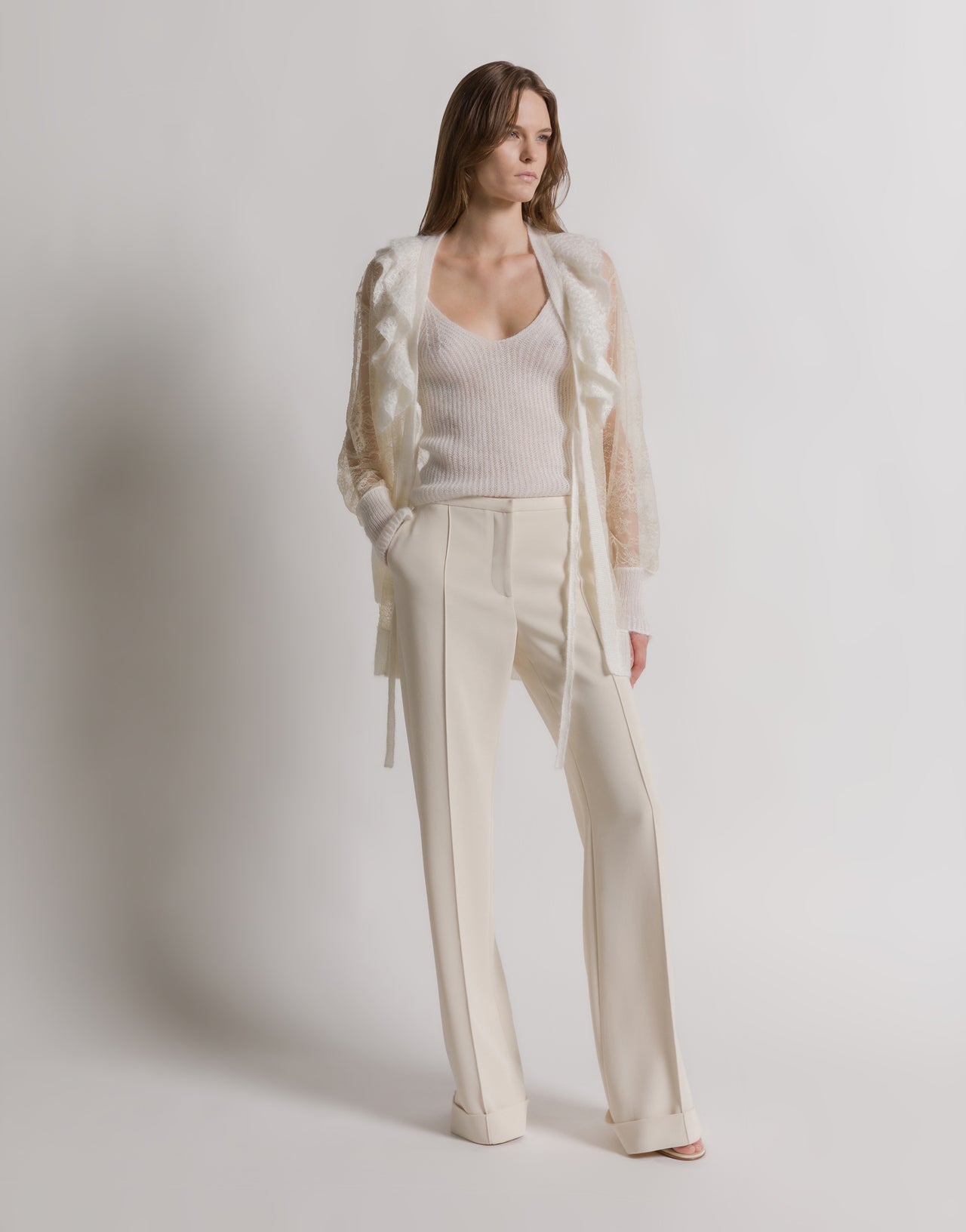 Wool and mohair top White Alberta Ferretti Boutique Online 2