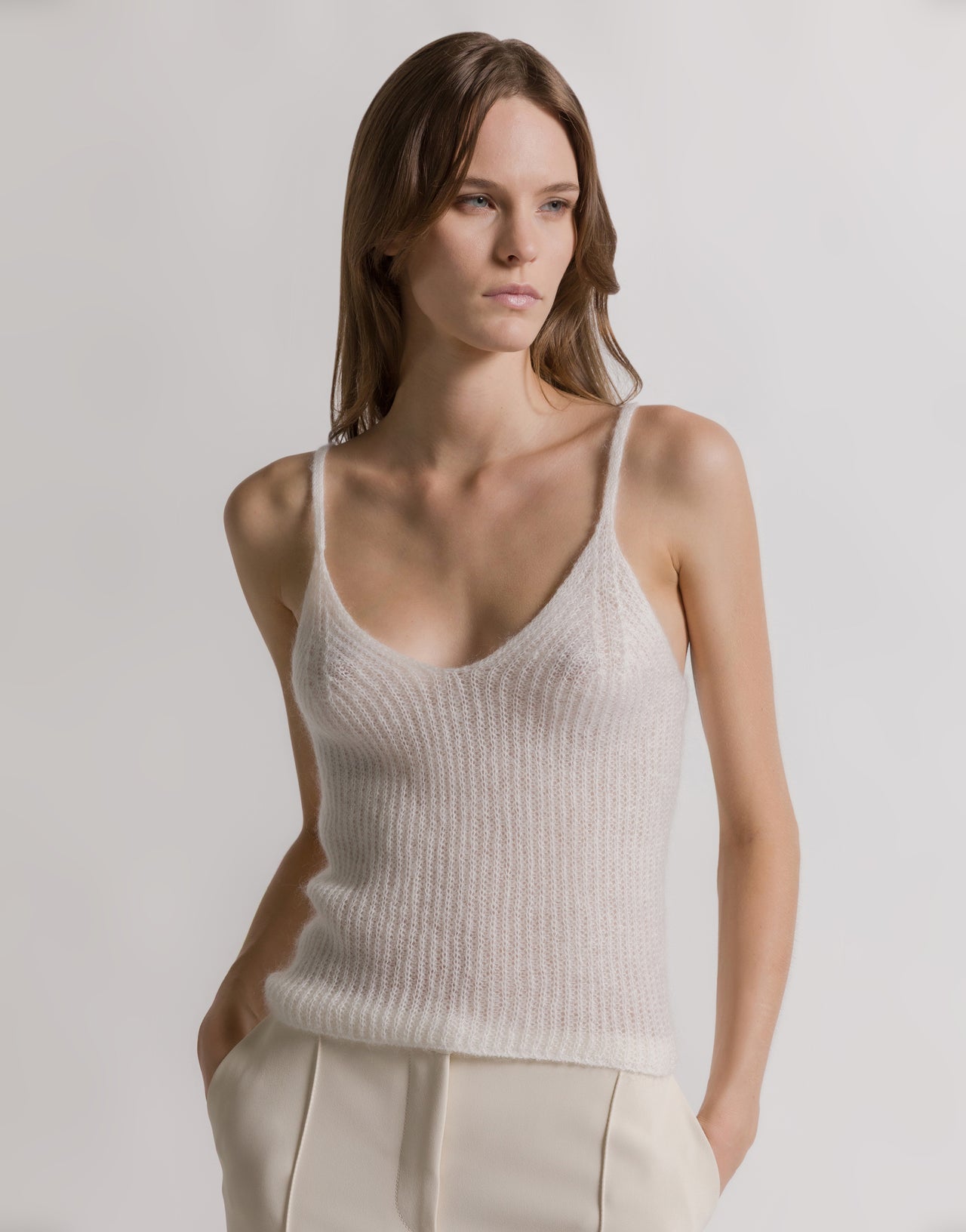 Wool and mohair top White Alberta Ferretti Boutique Online 1