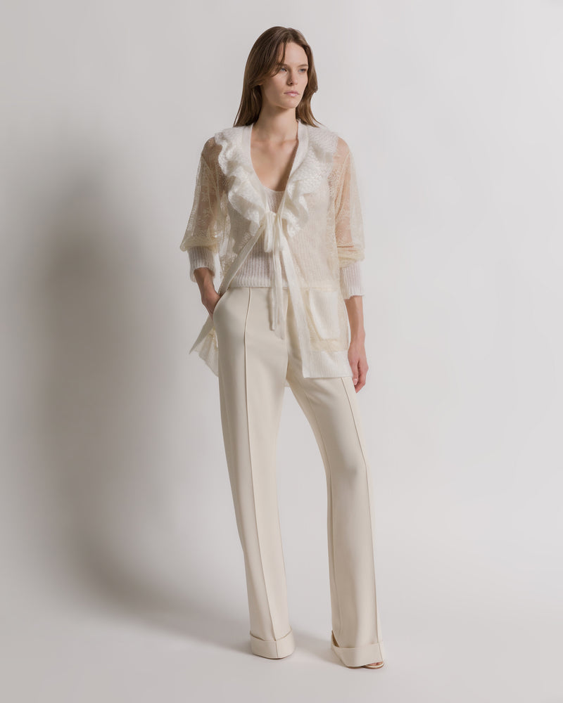 Lace and mohair cardigan White Alberta Ferretti Boutique Online 1