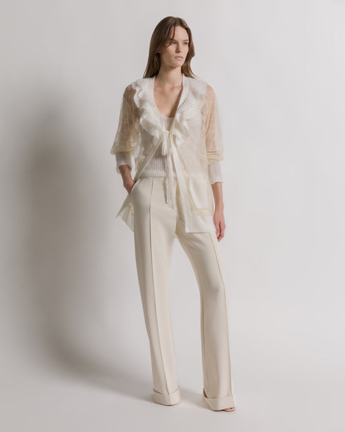 Lace and mohair cardigan White Alberta Ferretti Boutique Online 1