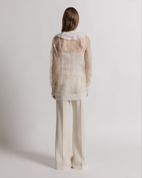 Lace and mohair cardigan