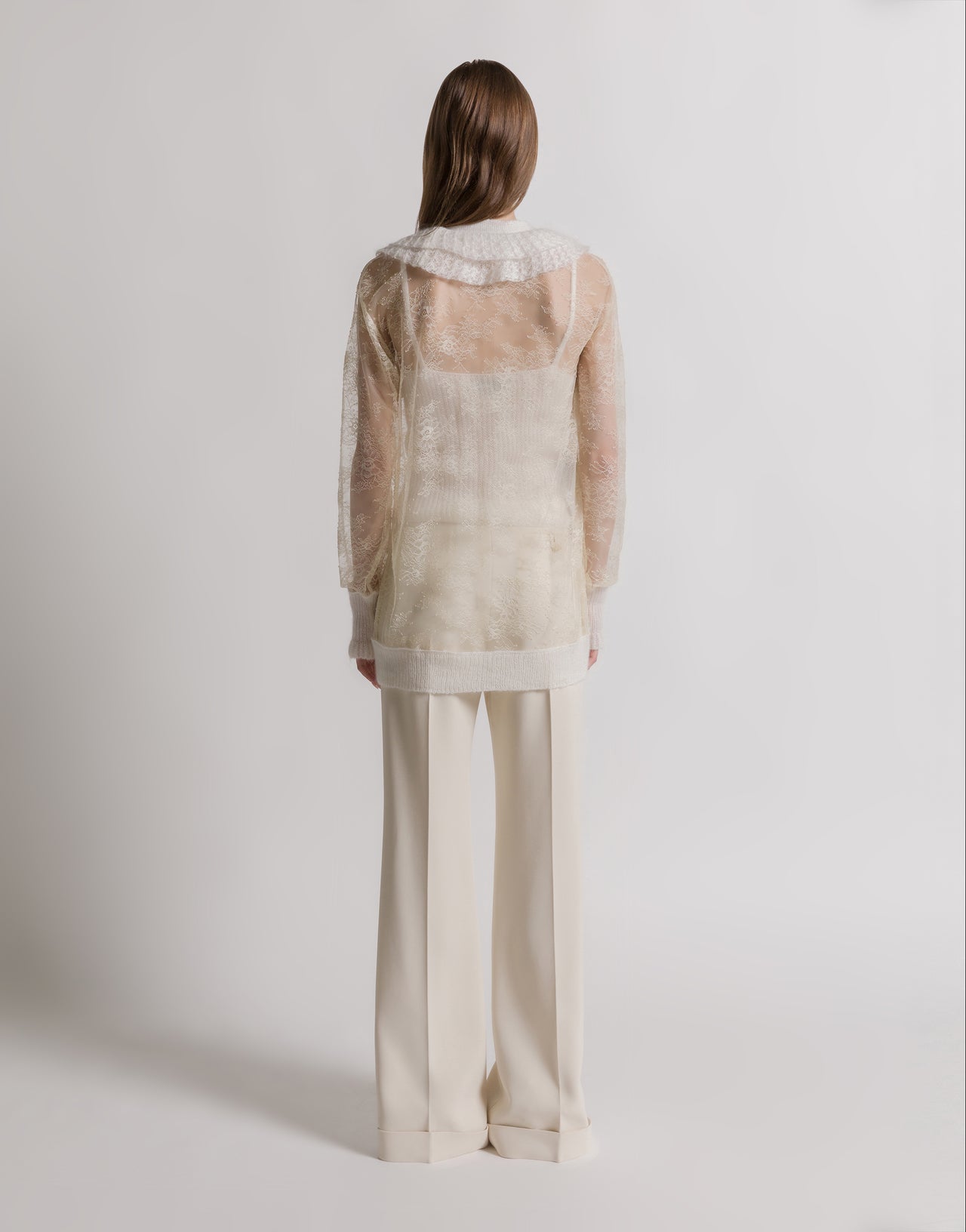 Lace and mohair cardigan White Alberta Ferretti Boutique Online 3