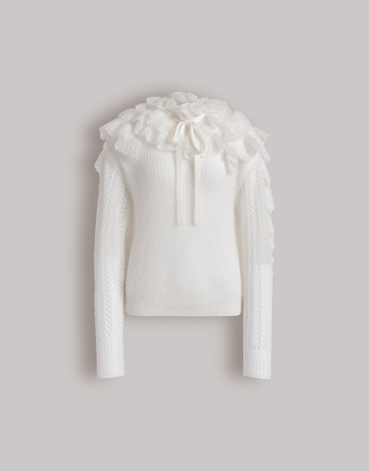 Mohair ruffle jumper White Alberta Ferretti Boutique Online 1