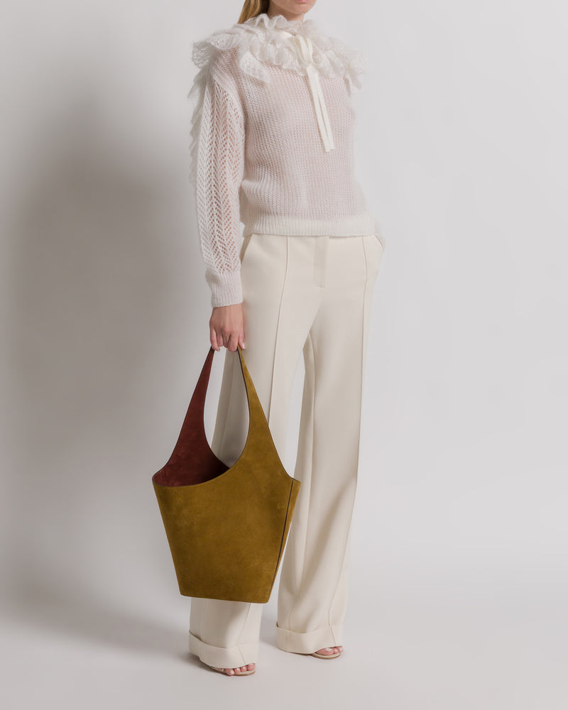 Mohair ruffle jumper White Alberta Ferretti Boutique Online 1