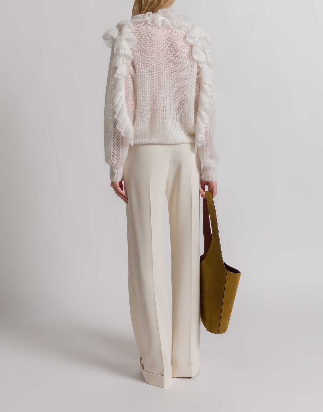 Mohair ruffle jumper White Alberta Ferretti Boutique Online 3