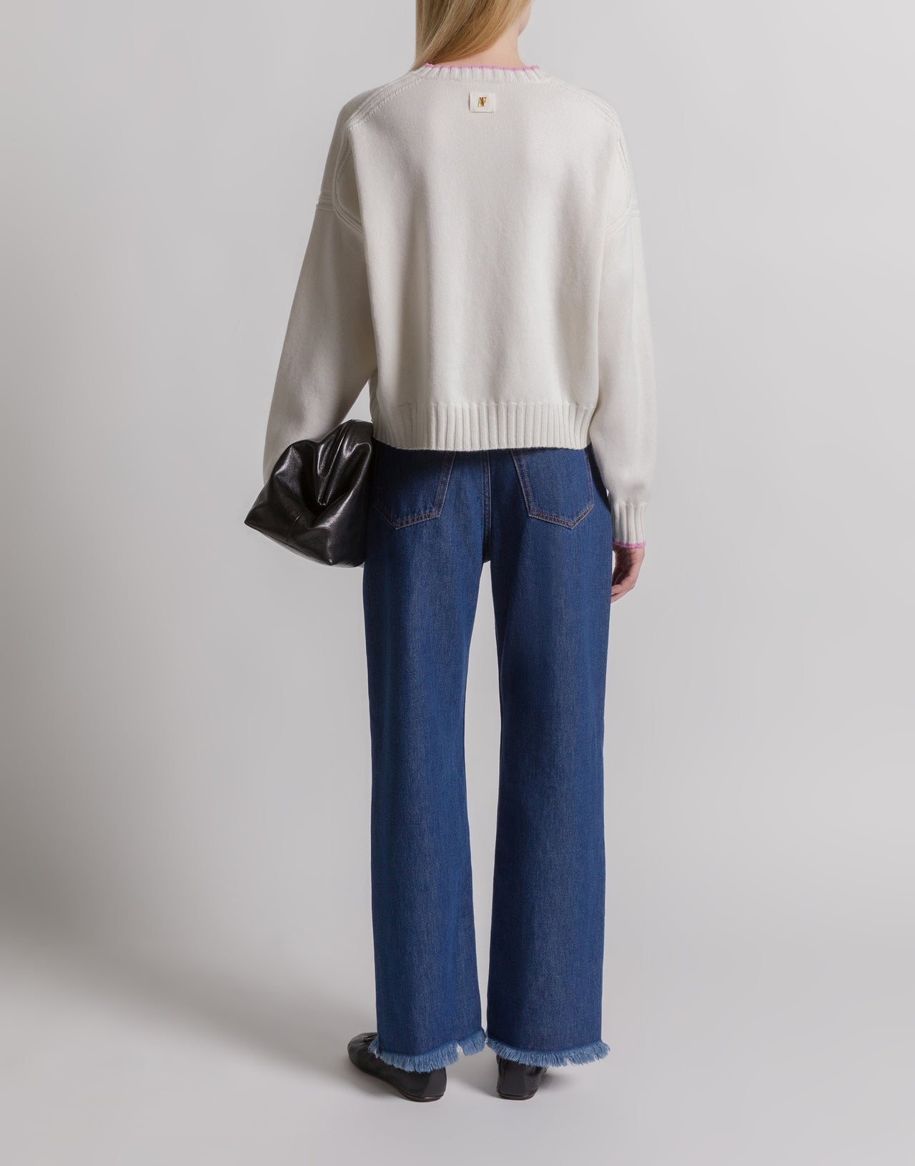 Herbarium embroidered cashmere jumper White Alberta Ferretti Boutique Online 3