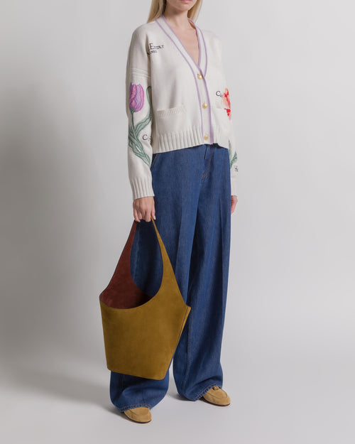 Herbarium embroidered cardigan 白色 Alberta Ferretti Boutique Online 1