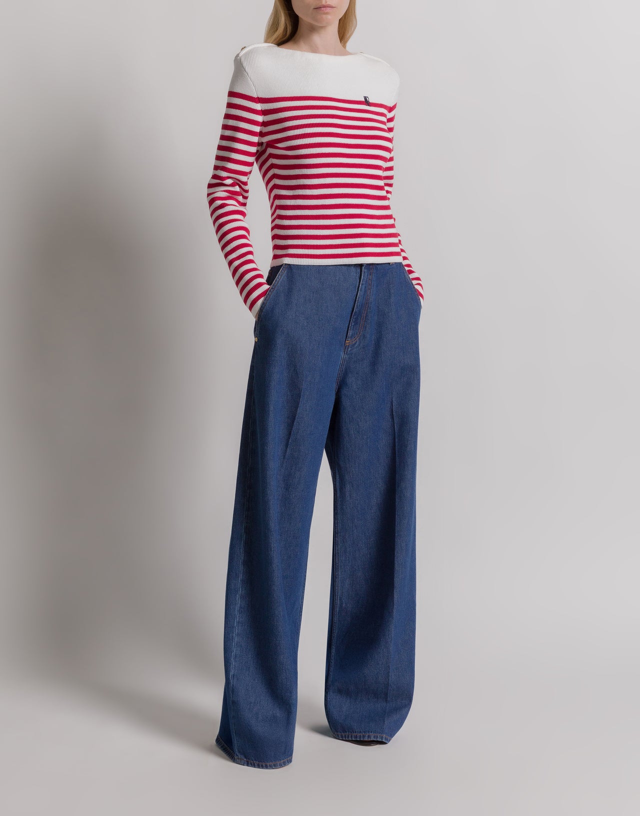 Maglione a righe 红色 Alberta Ferretti Boutique Online 2