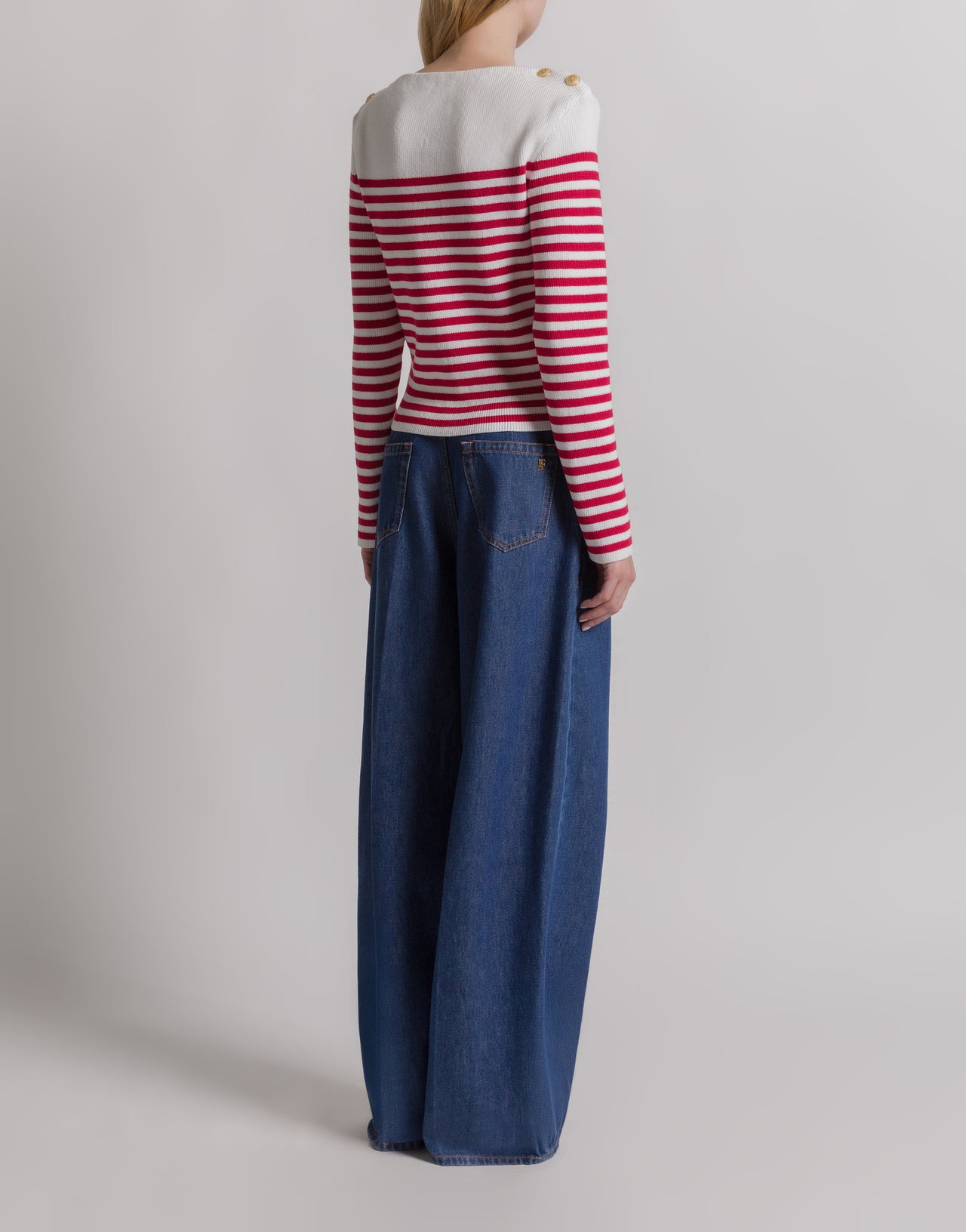 Maglione a righe 红色 Alberta Ferretti Boutique Online 3