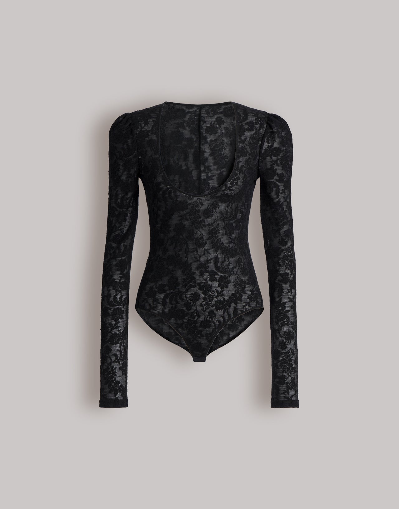 Wool lace bodysuit with long sleeves Black Alberta Ferretti Boutique Online 1