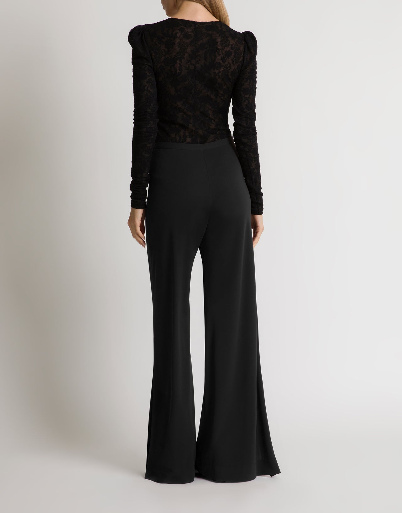 Wool lace bodysuit with long sleeves Black Alberta Ferretti Boutique Online 3