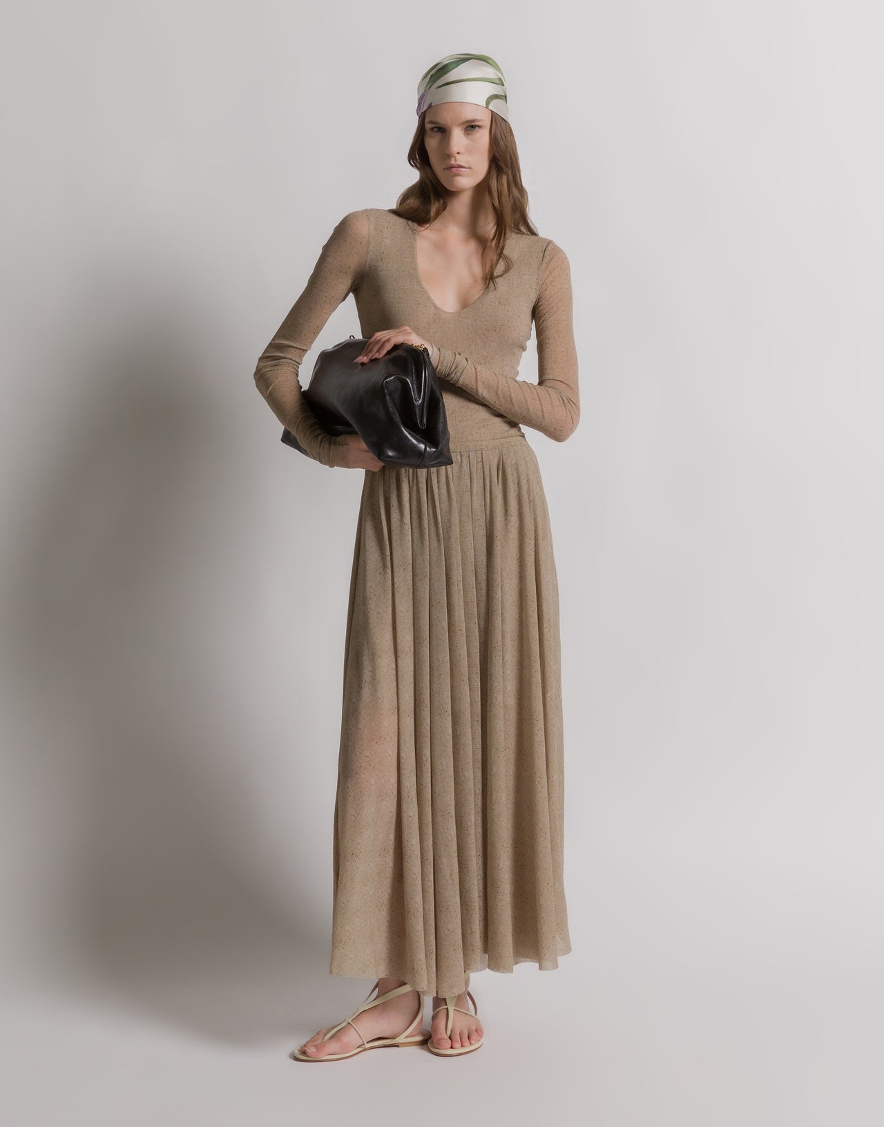 Printed tulle bodysuit Beige Alberta Ferretti Boutique Online 2