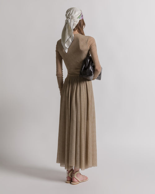 Printed tulle bodysuit