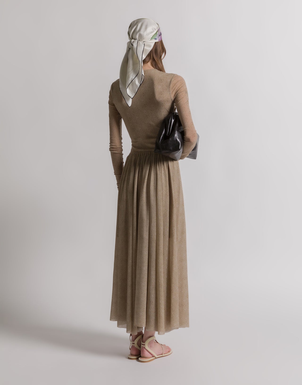 Printed tulle bodysuit Beige Alberta Ferretti Boutique Online 3