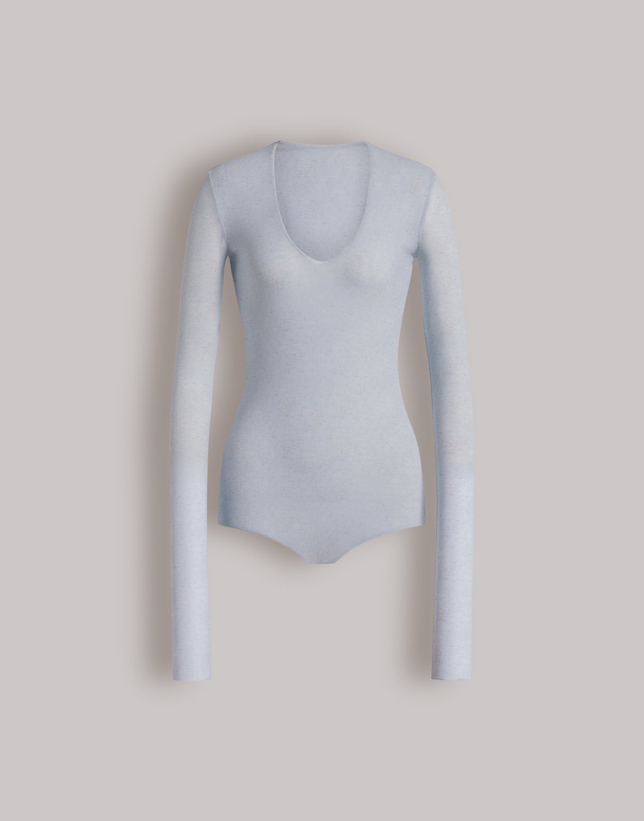 Printed tulle bodysuit Light blue Alberta Ferretti Boutique Online 1