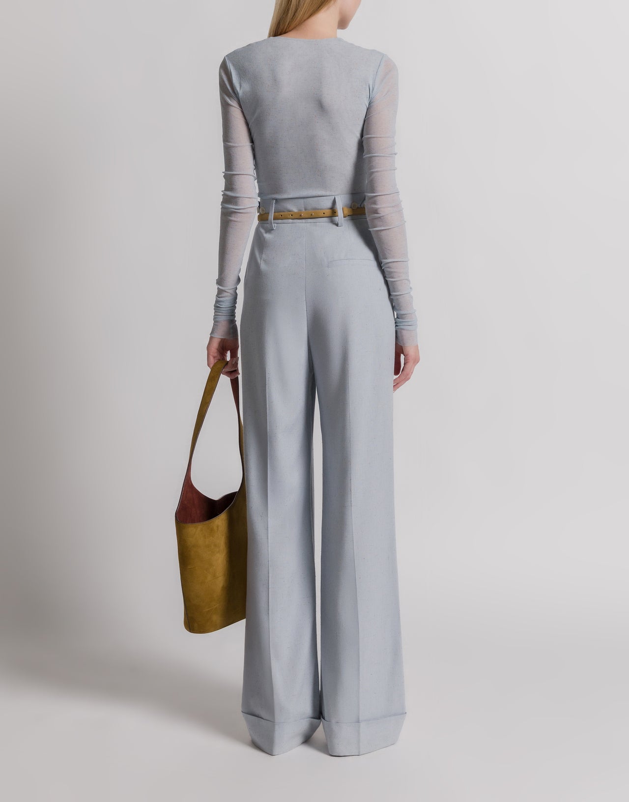 Printed tulle bodysuit Light blue Alberta Ferretti Boutique Online 3