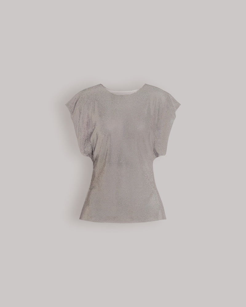 Micro-rhinestone top Silver Alberta Ferretti Boutique Online 0