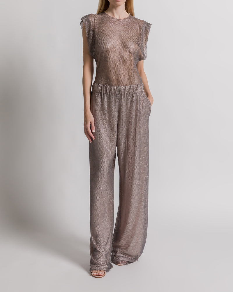 Micro-rhinestone top Silver Alberta Ferretti Boutique Online 1