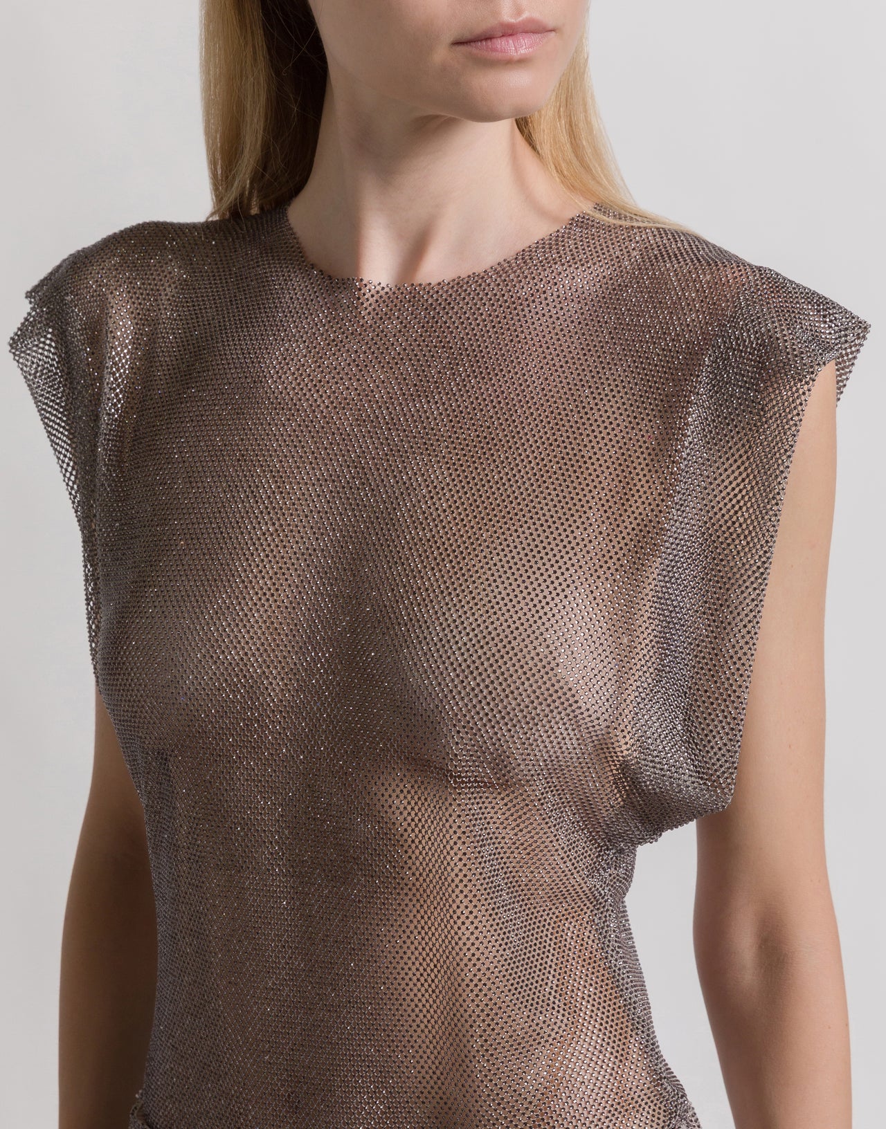 Top de micropiedras Plata Alberta Ferretti Boutique Online 4