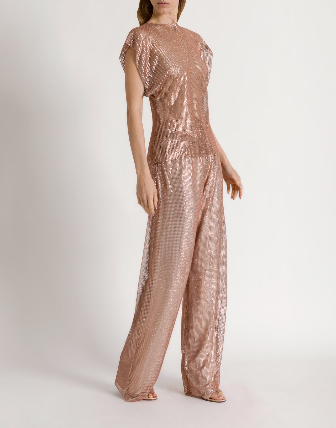 Top in micro strass Rosa Alberta Ferretti Boutique Online 2