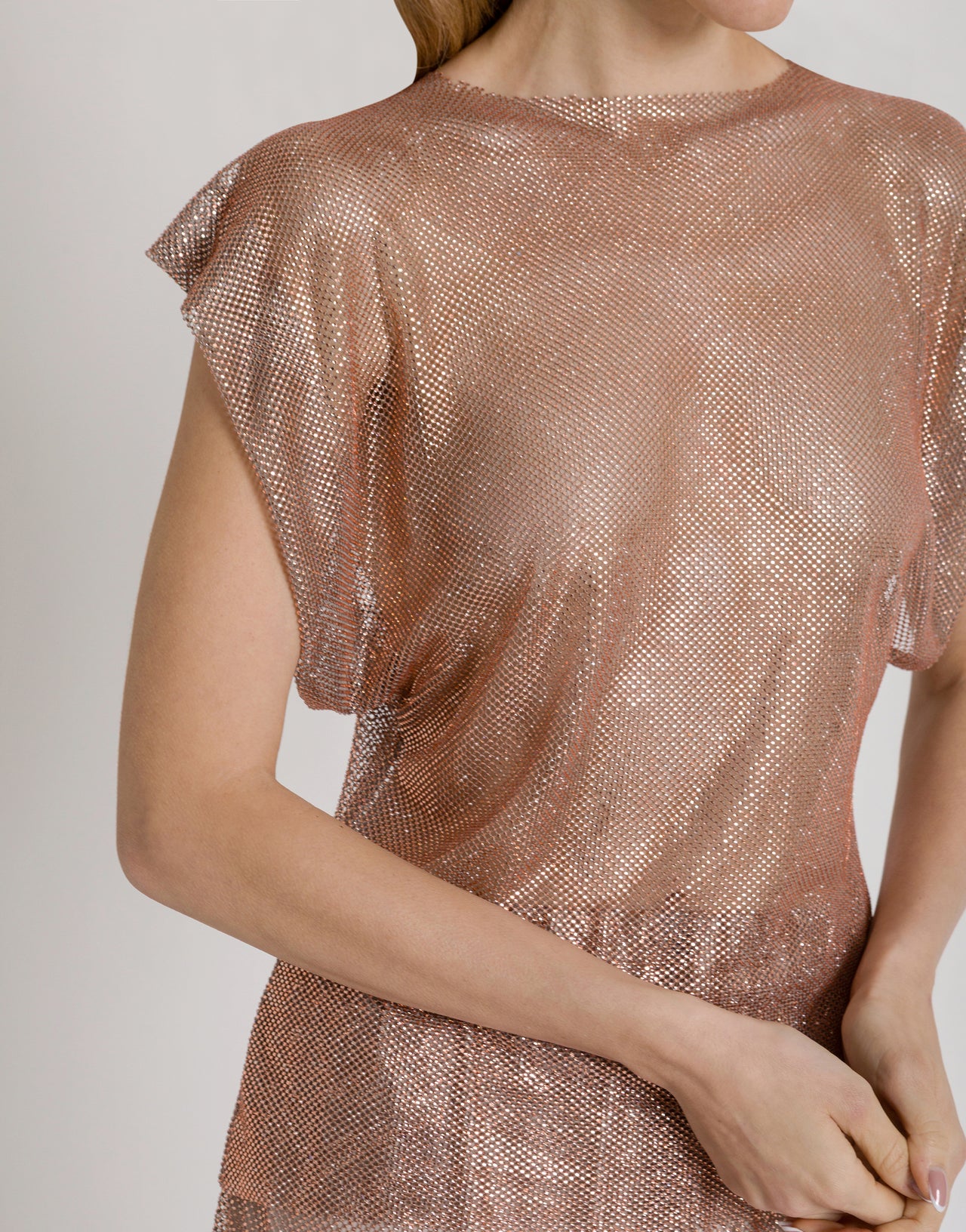 Top in micro strass Rosa Alberta Ferretti Boutique Online 4