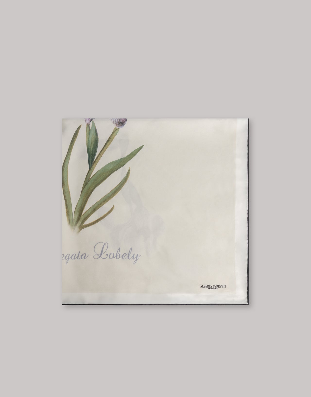 Silk scarf with thistle print 象牙 Alberta Ferretti Boutique Online 3