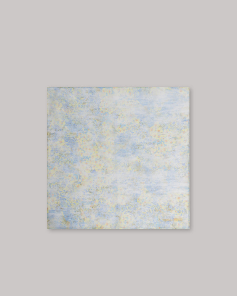 Chiffon scarf with petal print Light blue Alberta Ferretti Boutique Online 0
